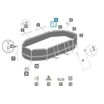 Connecteur t f pour Power Steel pool Bestway 300 × 200 × 84 cm p62001 - miniature 2