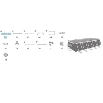 Top rail a pour piscine Power Steel Bestway 640 × 274 × 132 cm carré - miniature 2