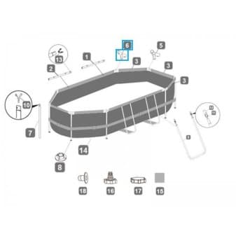 Connecteur t f pour piscine Power Steel Bestway 305 × 200 × 84 cm ovale - miniature 2