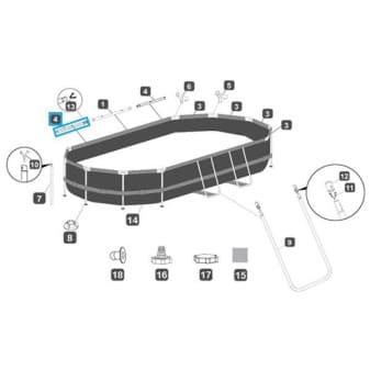 Top rail d pour piscines Power Steel Bestway 427 × 250 × 100 cm ovale - miniature 3