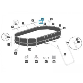 Connecteur t f pour piscine Power Steel Bestway 427 × 250 × 100 cm - miniature 2