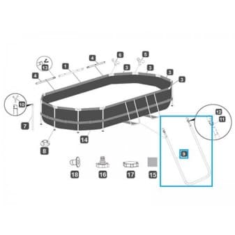 Support en u pour piscines Power Steel Bestway 427 × 250 × 100 cm ovale - miniature 3