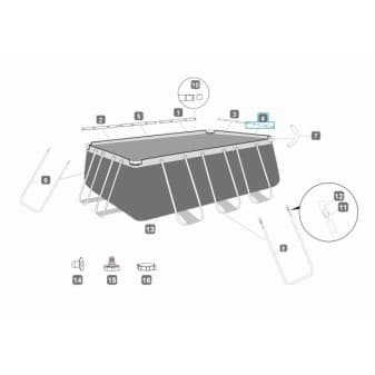 Top rail d pour piscines Power Steel Bestway 488549640956 cm - miniature 3