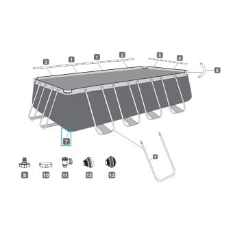 Liner pour piscine Power Steel Bestway rectangulaire 549 × 274 × 122 cm
