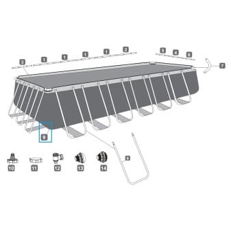 Liner pour piscine hors-sol Power Steel rectangulaire 956 × 488 × 132 cm
