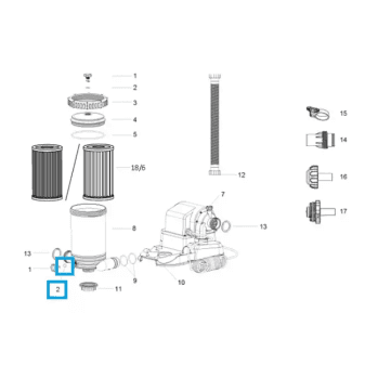 Joint torique de vis de purge pour filtration cartouche Bestway
