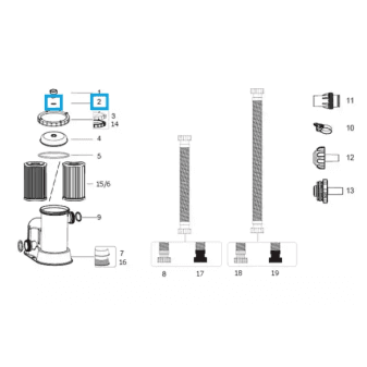 Joint torique de vis de purge pour filtration cartouche Bestway - miniature 2