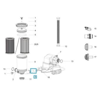 Joint de liaison pour pompe de filtration flowclear Bestway 9 463 lh - miniature 4