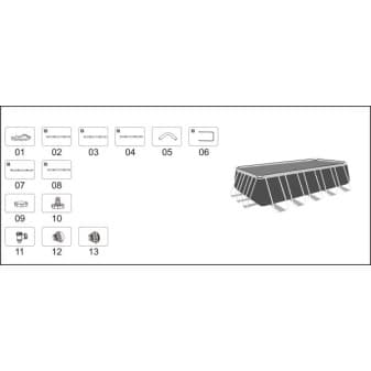 Bâche pour piscine Power Steel Bestway 640 × 275 × 132 cm rectangulaire - miniature 3
