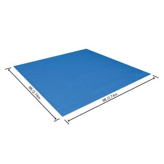 Tapis de sol carré 274 × 274 cm pour piscine hors-sol ronde 244 × 244 cm