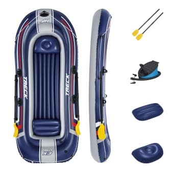 Bateau gonflable treck x3 Set hydro force 307 × 126 cm 3 adultes et 1 enfant 2 pagaies et une pompe a pied