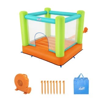 Trampoline a air constant jump and soar 194 × 175 × 170 cm 113 kg MAX parois en maille souffleur