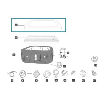 Enveloppe de couverture similicuir pour lay z spa rome maxhold energysense ultrafit AirJet 6 180 × 180 × 71 cm - vue 1