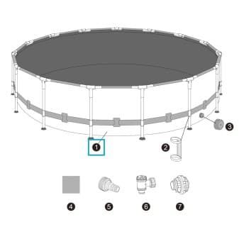 Liner pour piscine apx 365 rectangulaire avec anneau plastique 956 × 488 × 132 cm - vue 1