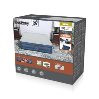 Lit gonflable fortech 36cm 2 places 203 × 152 × 36 cm avec pompe électrique intégrée