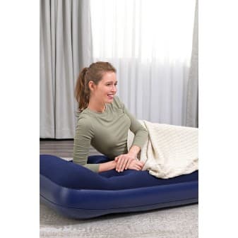 Matelas camping gonflable 1 place avec pompe a pied intégrée 185 × 76 × 22 cm