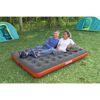 Matelas gonflable camping 2 places roll relax 203 × 152 × 22 cm avec sac de gonflage et de sac de transport 67703